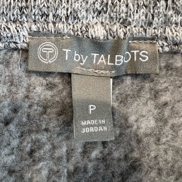 T by Talbots Gray Textured Terry Fleece Zip Up Jacket - Size P (Small) - Picture 9 of 12